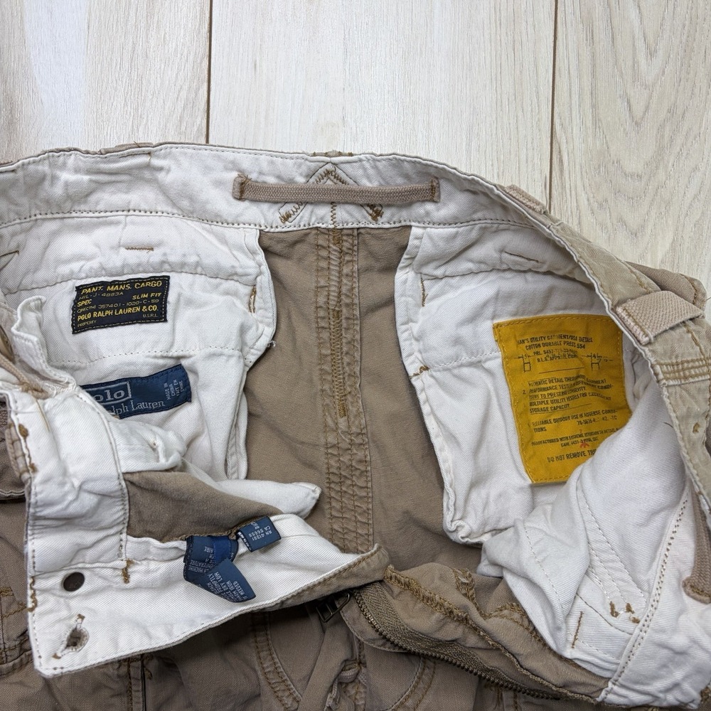 POLO RALPH LAUREN Utility Cargo Pants Slim Fit Military Herringbone Mens 32x30 - Picture 8 of 16
